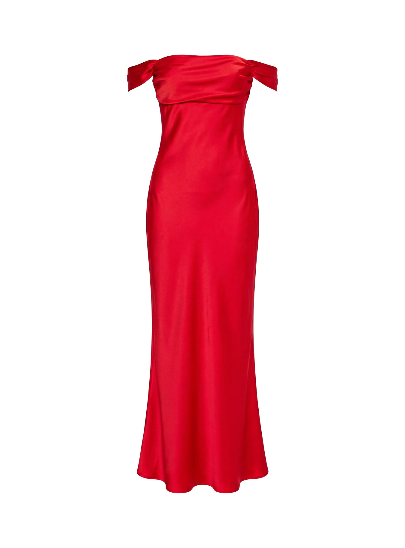 Azura Off The Shoulder Maxi Dress Red - Image 9