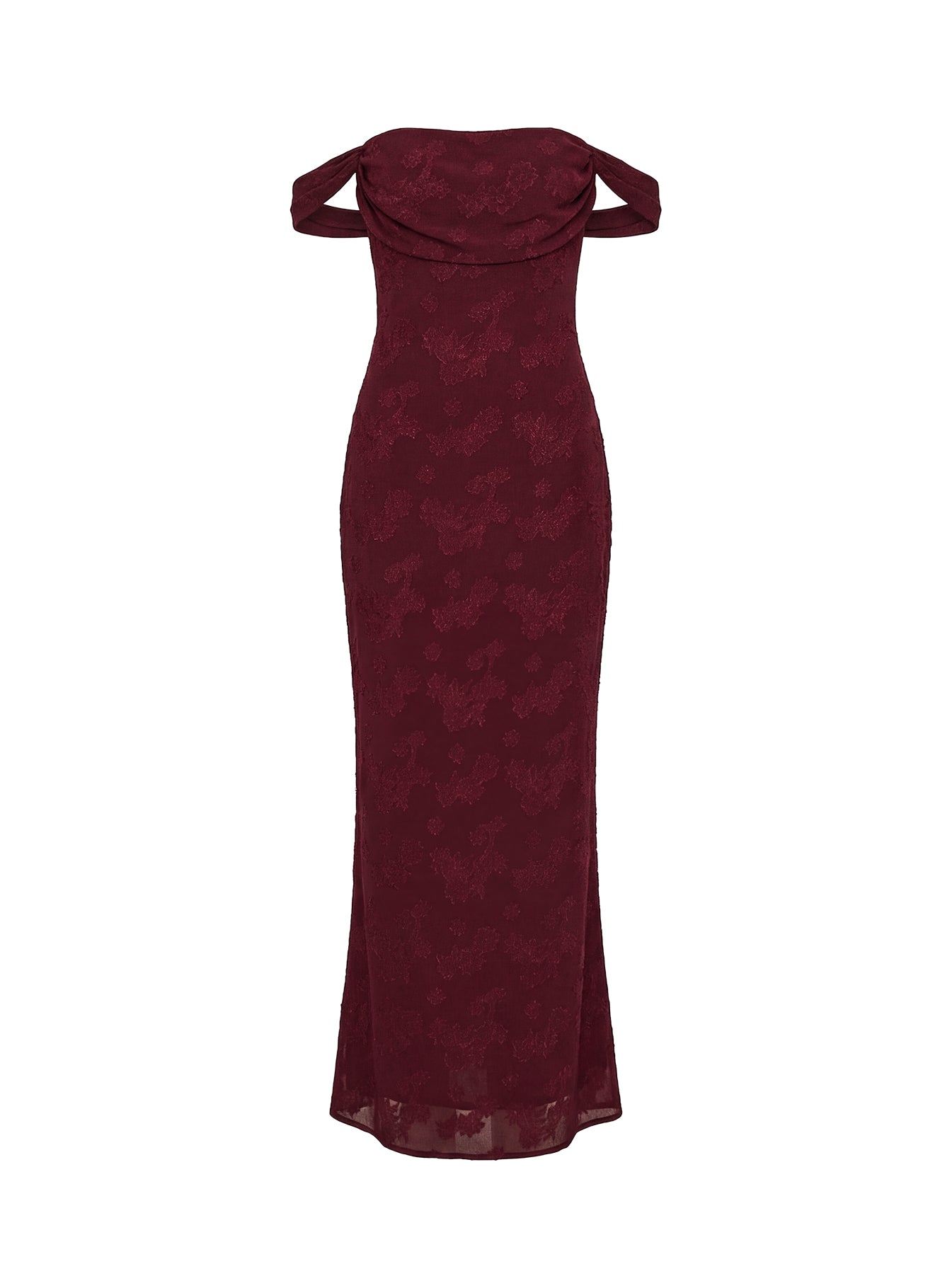 Azura Off The Shoulder Maxi Dress Burgundy - Image 15