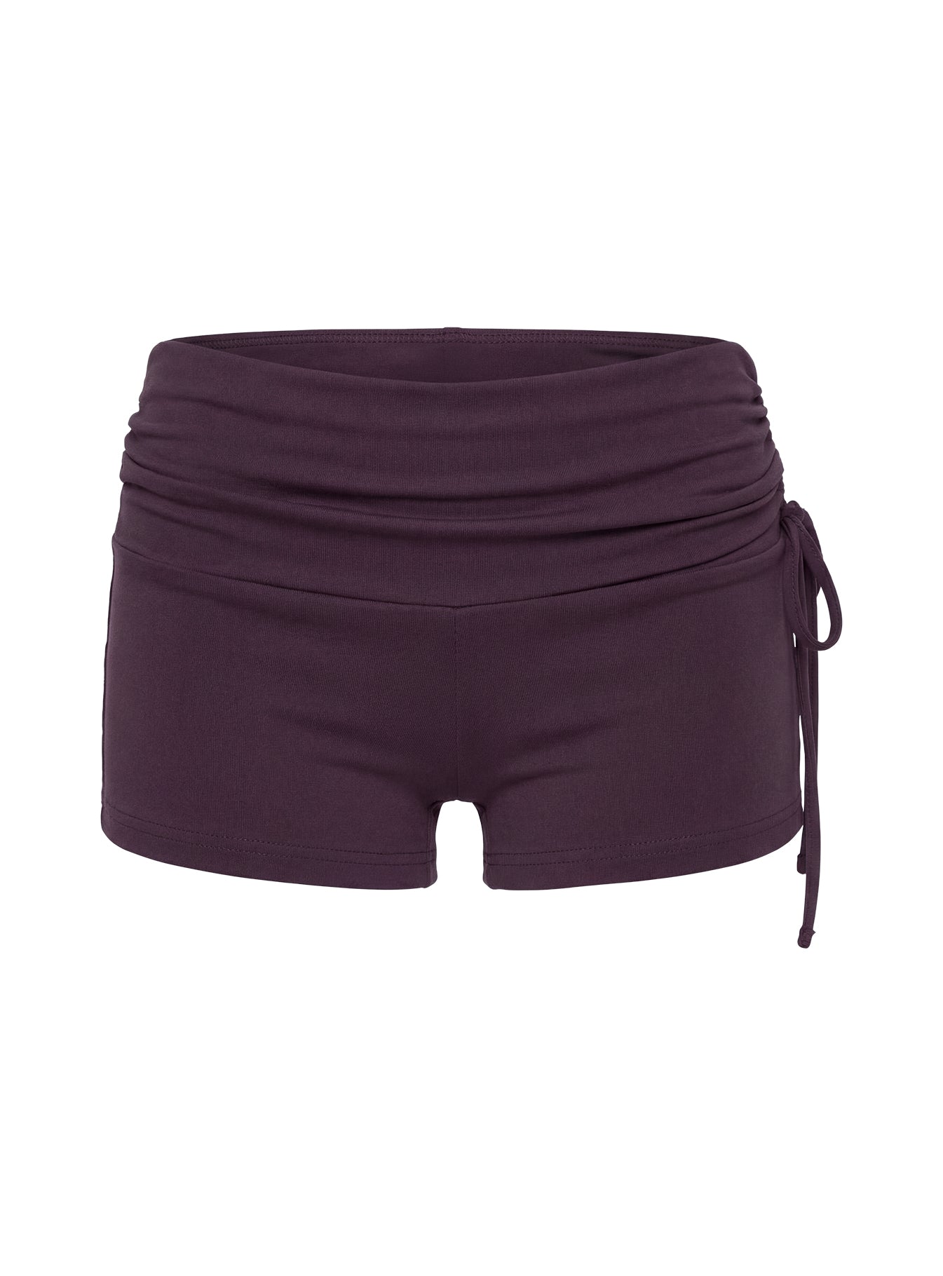 Daily Define Ruched Tie Side Micro Shorts Aubergine - Image 10