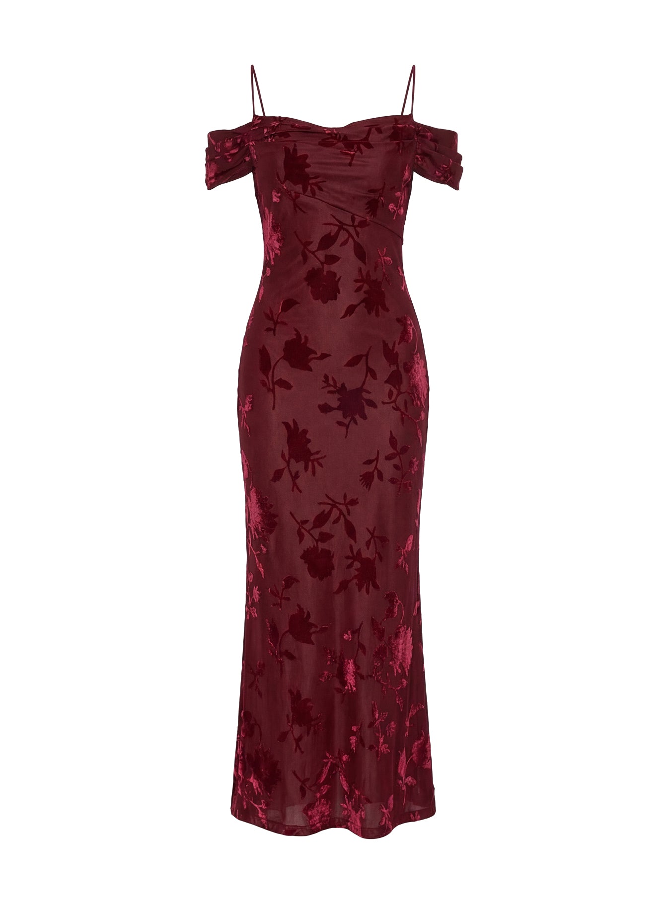 Green Gables Burnout Maxi Dress Burgundy - Image 10