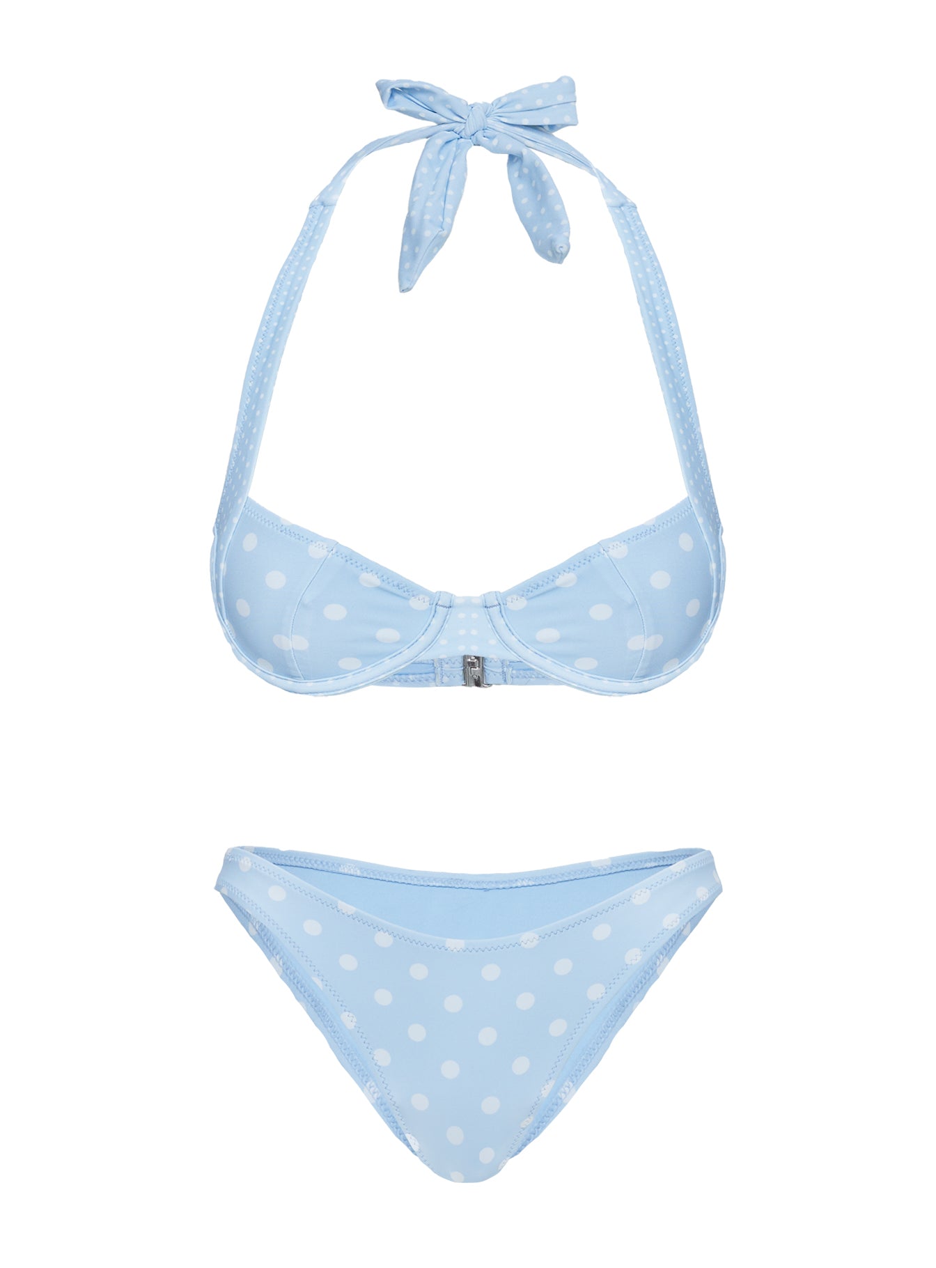 Ellie High Cut Cheeky Bikini Bottoms Blue / Polka Dot - Image 5