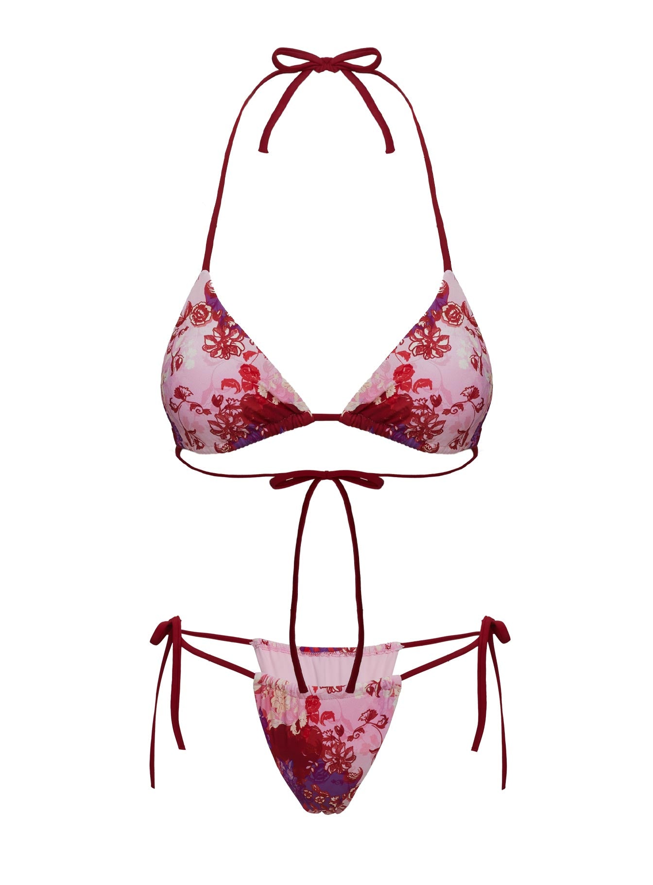 Jenner Tie Side Ruched Bikini Bottom Dusty Rose - Image 5