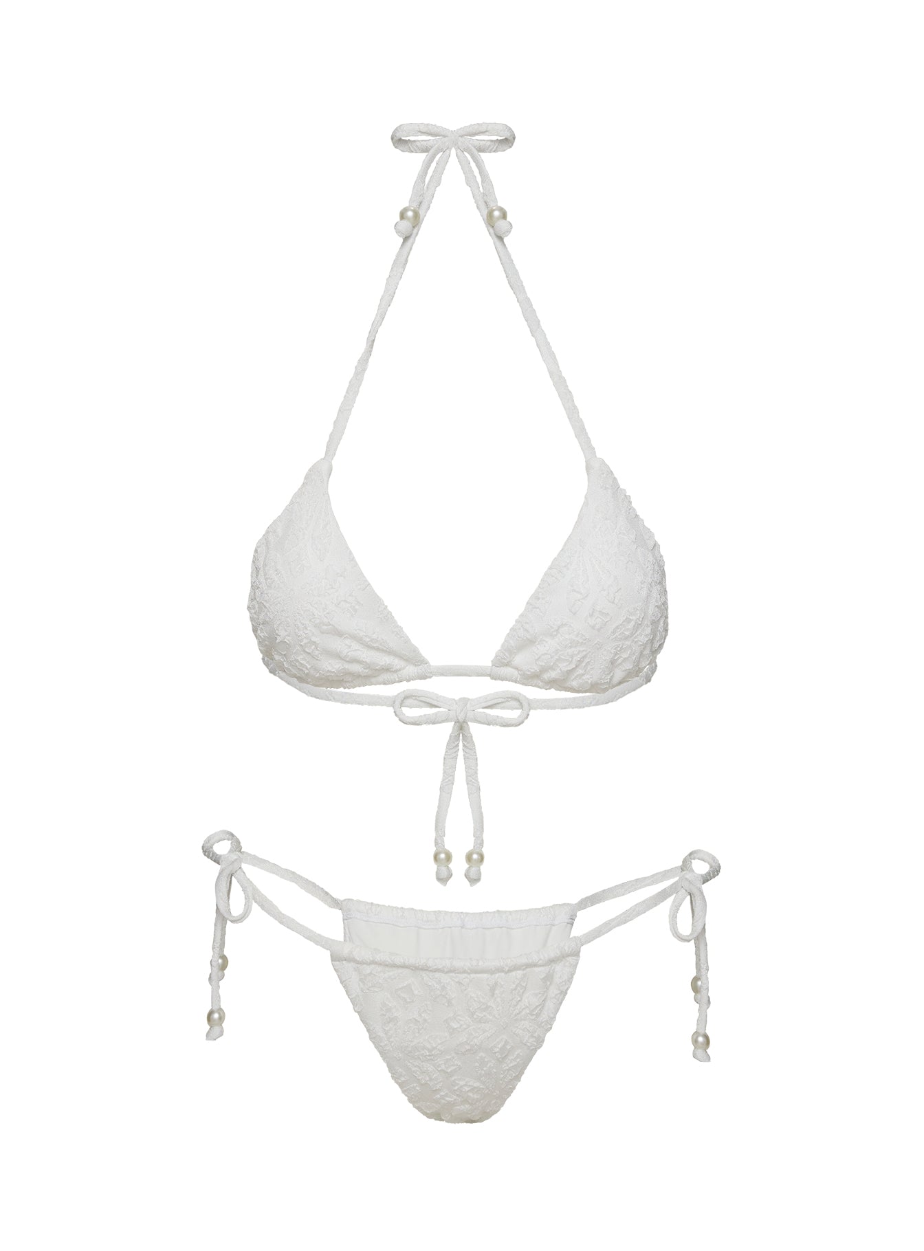 Jenner Triangle Bikini Top White Flower - Image 5