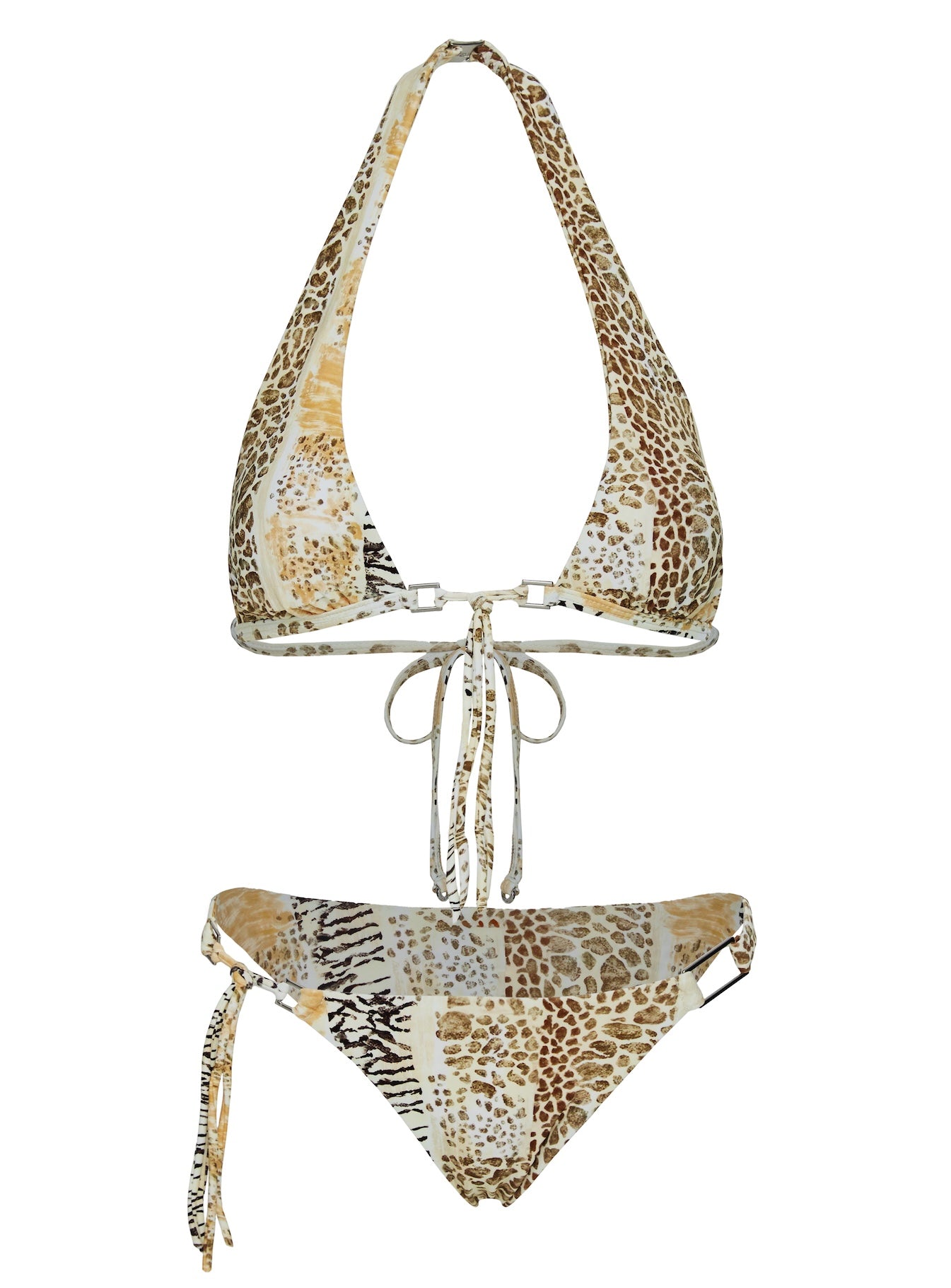 Janessa Hardware Halter Bikini Top Animal Splice - Image 6