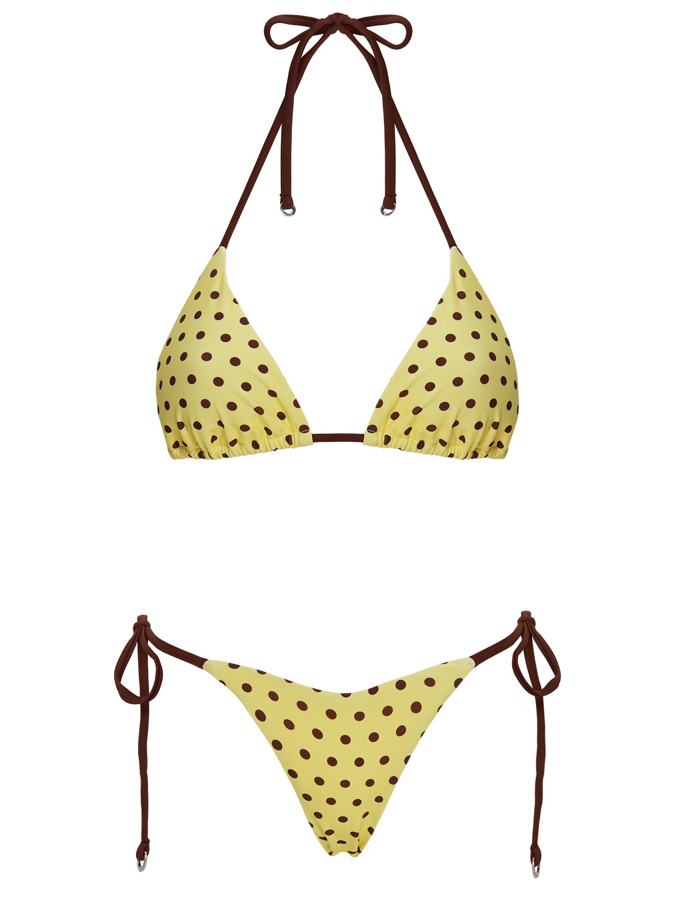 Jenner Triangle Bikini Top Yellow / Polka Dot - Image 6