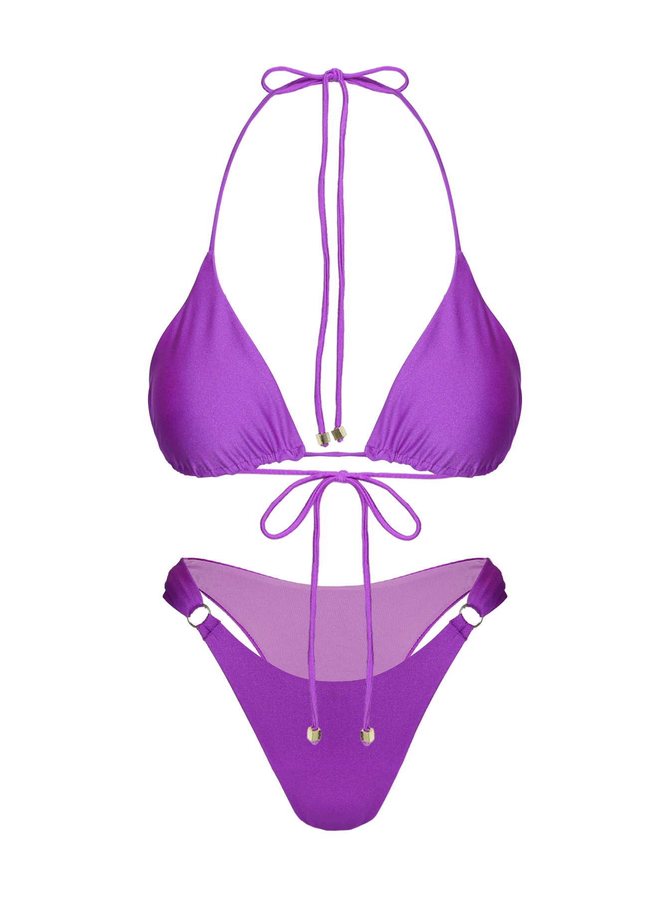 Kennedie Shine High Cut Ring Bikini Bottoms Purple - Image 5