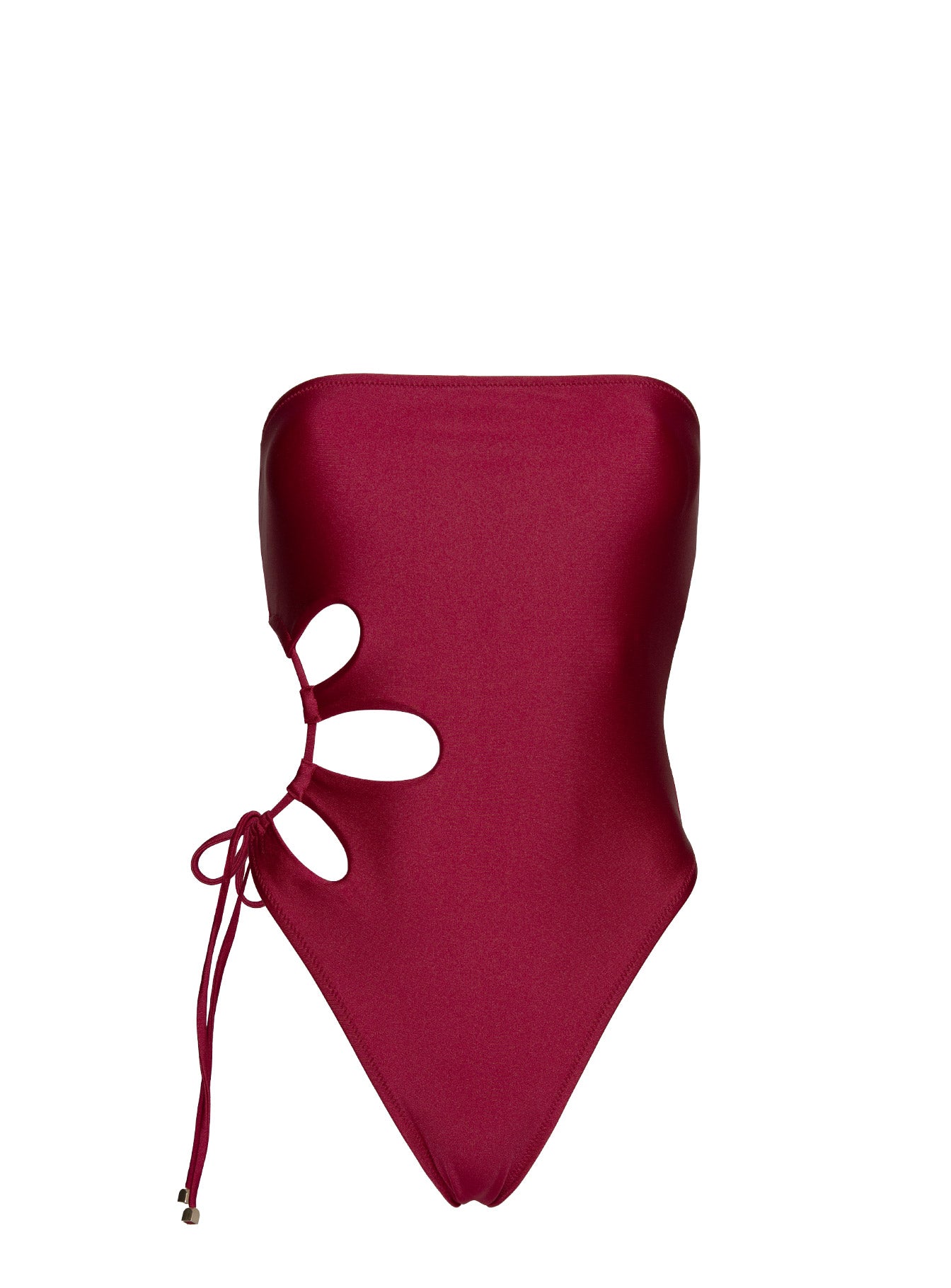 Kosaia Keyhole Tie Side One Piece Burgundy - Image 5