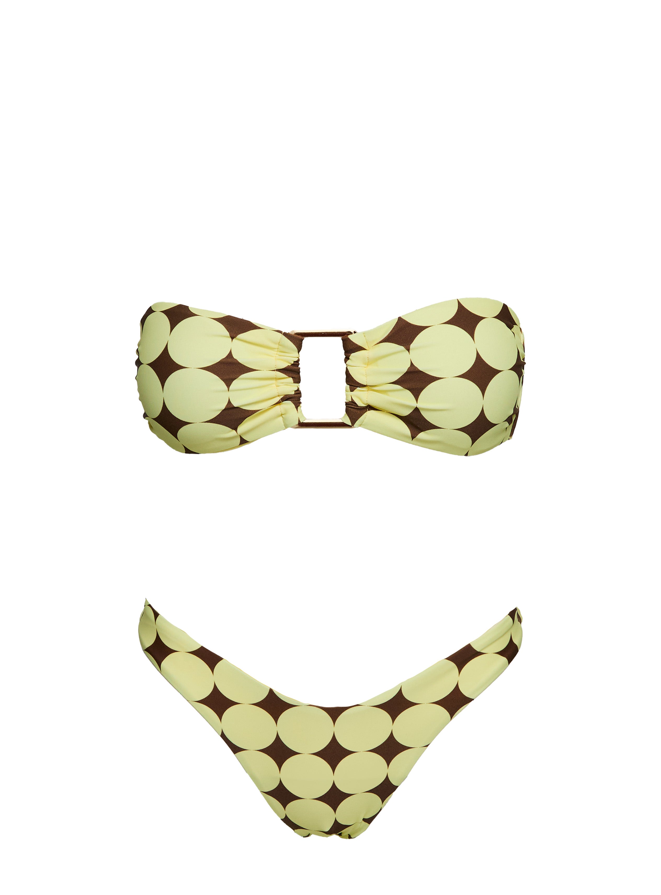 Calbira Cheeky Bikini Bottoms Yellow Geo - Image 8